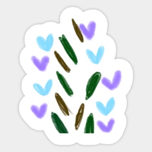 Colorful watercolor heart pattern art Sticker